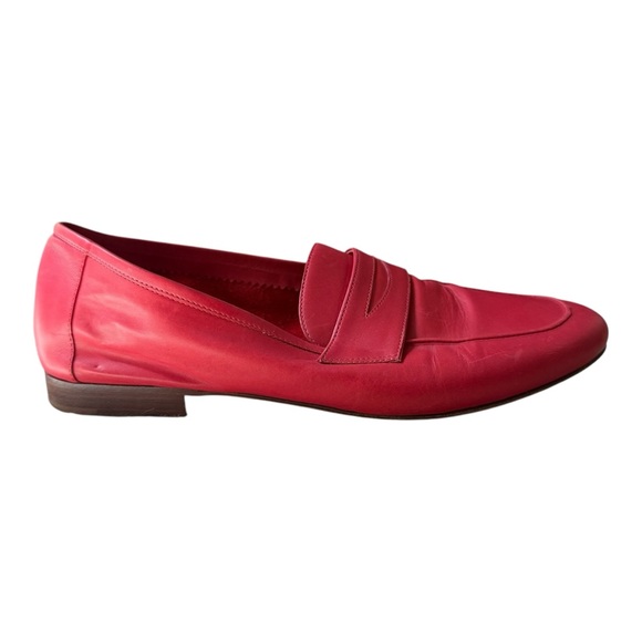 Mansur Gavriel Shoes - Mansur Gavriel Almond Toe Leather Loafer in Red Size 36